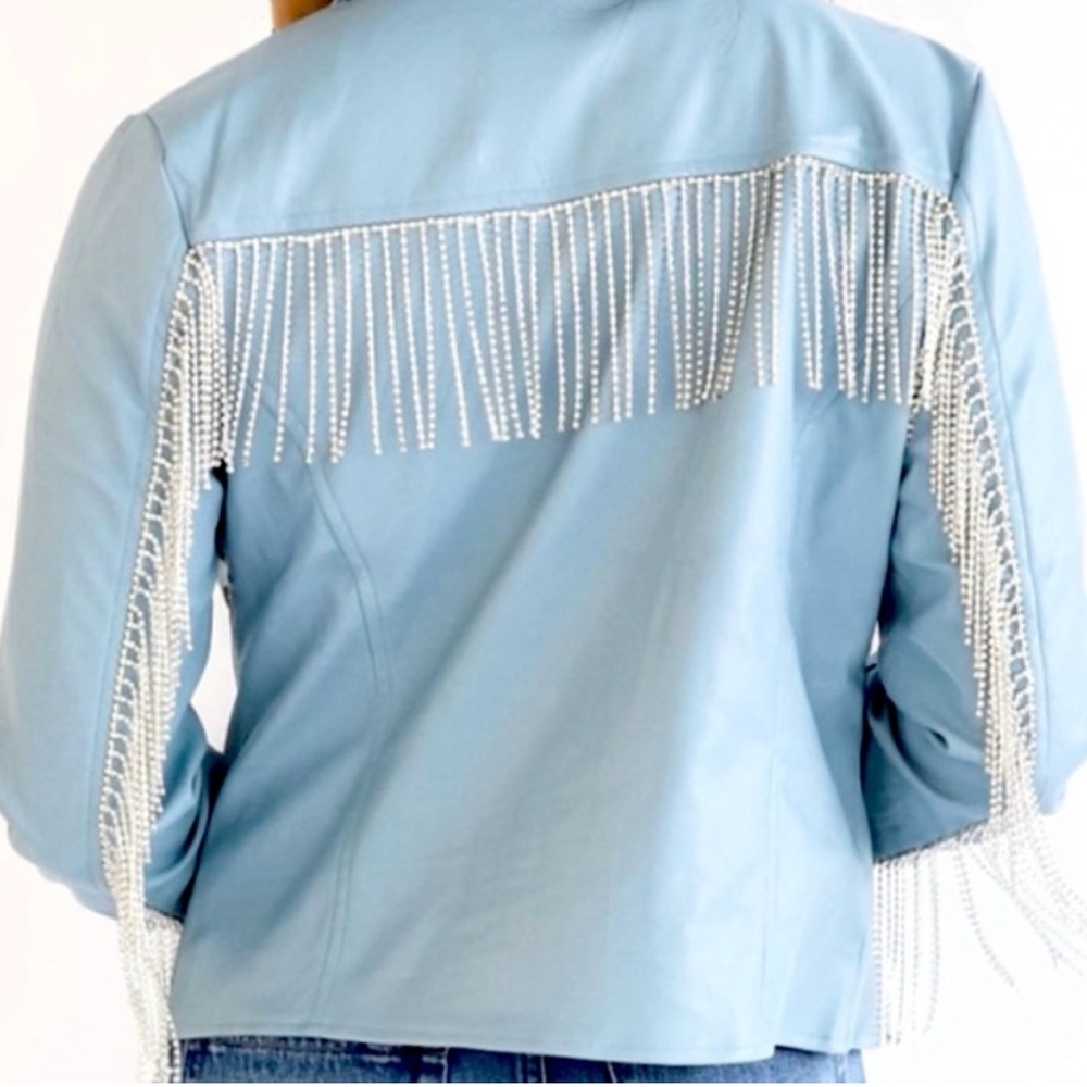 Blue rhinestone jacket